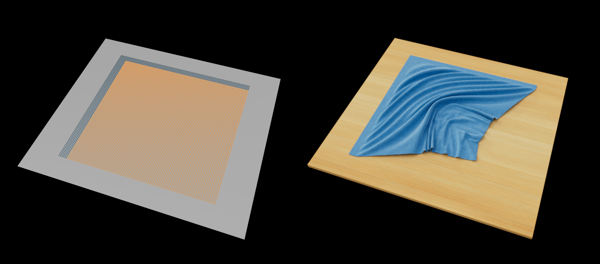 The Fabric Brush only edits the areas of selected points.