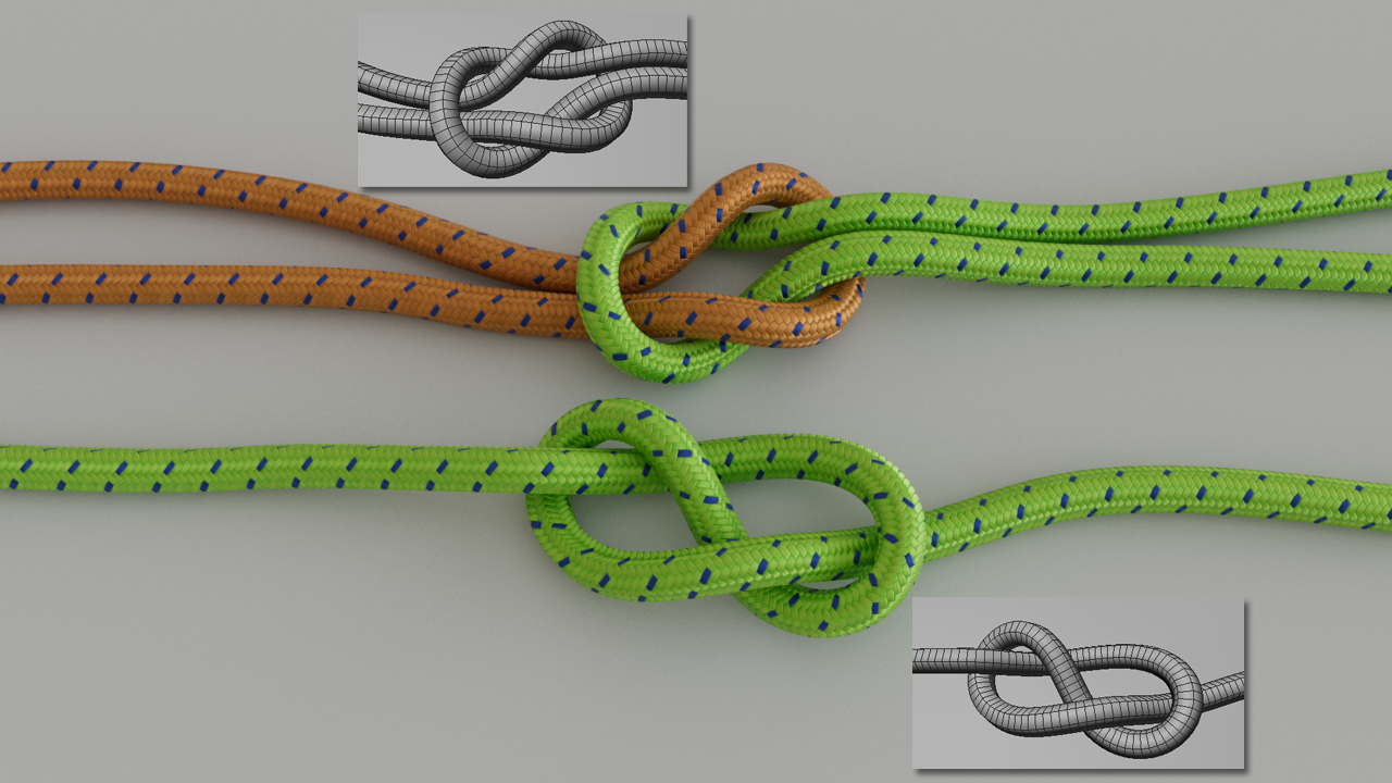The Fabric Brush can also be used to tie knots in mountaineering ropes.