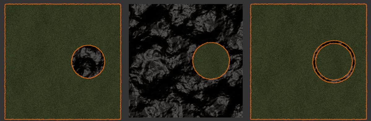 Comparison of Scattering results with and without Clip To Shape option.