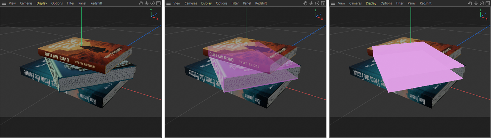 Example about using different strength values for the Tag Highlight Visibility.