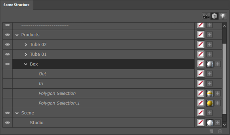 >Material assignment to a polygon selection is also supported.