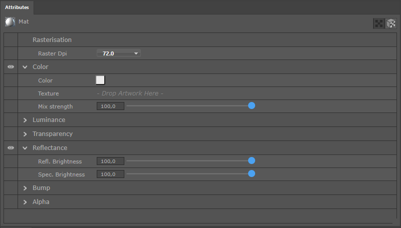 Material parameters.