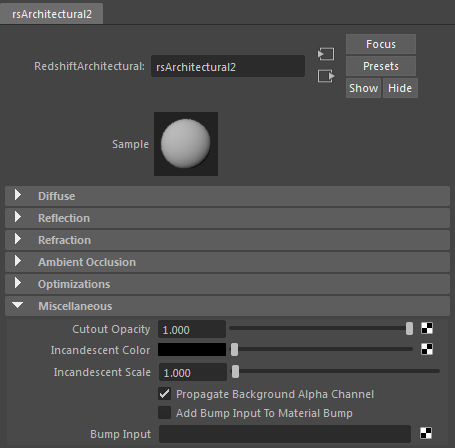 Miscellaneous parameters