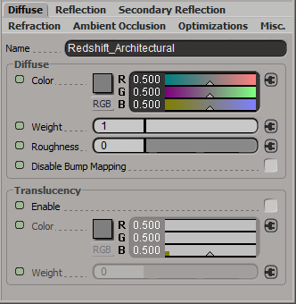 Diffuse Parameters