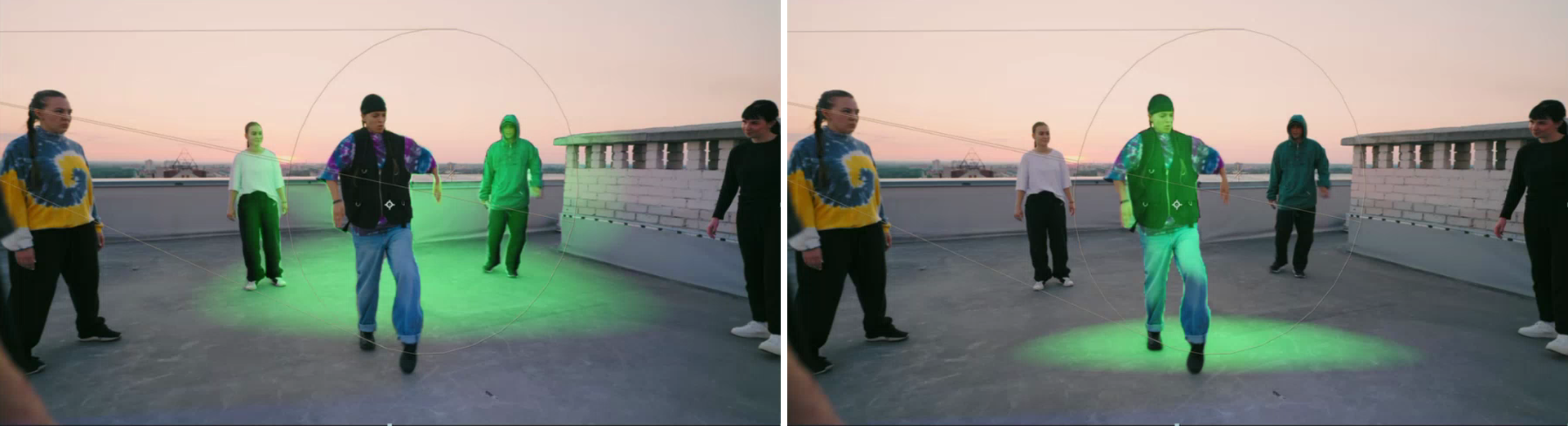 The same light with Depth Range Far at 1000 (left) and 1660 (right)