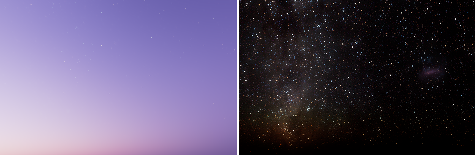 The intensities of Stars and the Milky Way can be individually adjusted.