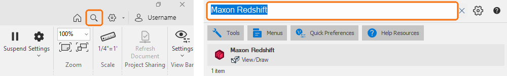 By using the Vectorworks Search function, Maxon Redshift can be found and activated as well.