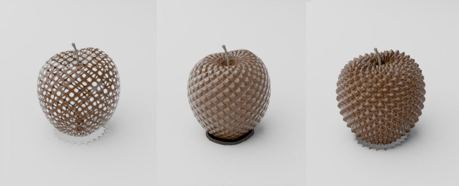 Example renders in Redshift, demonstrating the effect of O, Bump Mapping and Displacement Mapping for a Material.