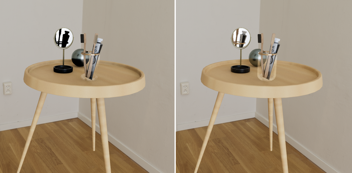 Comparing different 'Trace Depth' values and their effect of the diffuse light distribution.