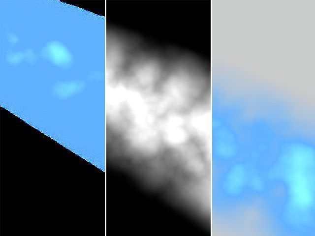 Showing a rendering with an integrated 'Straight Alpha' channel. The final rendering is only visible after applying the 'Alpha' in post production.