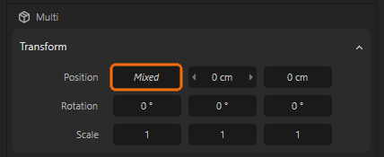 Multiple values can be selected and edited together.