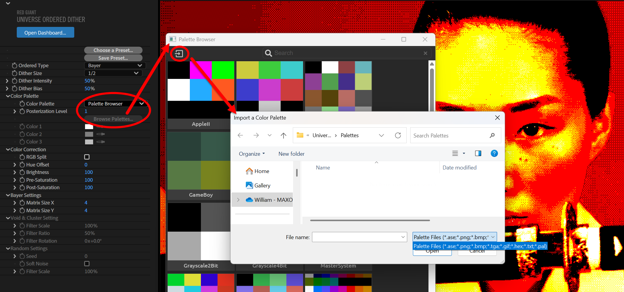 Dither and Palettes