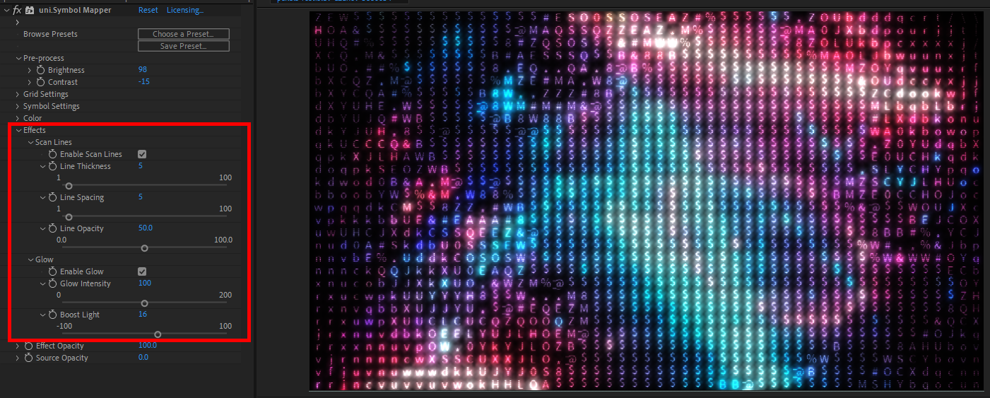 Symbol Mapper Effects Group