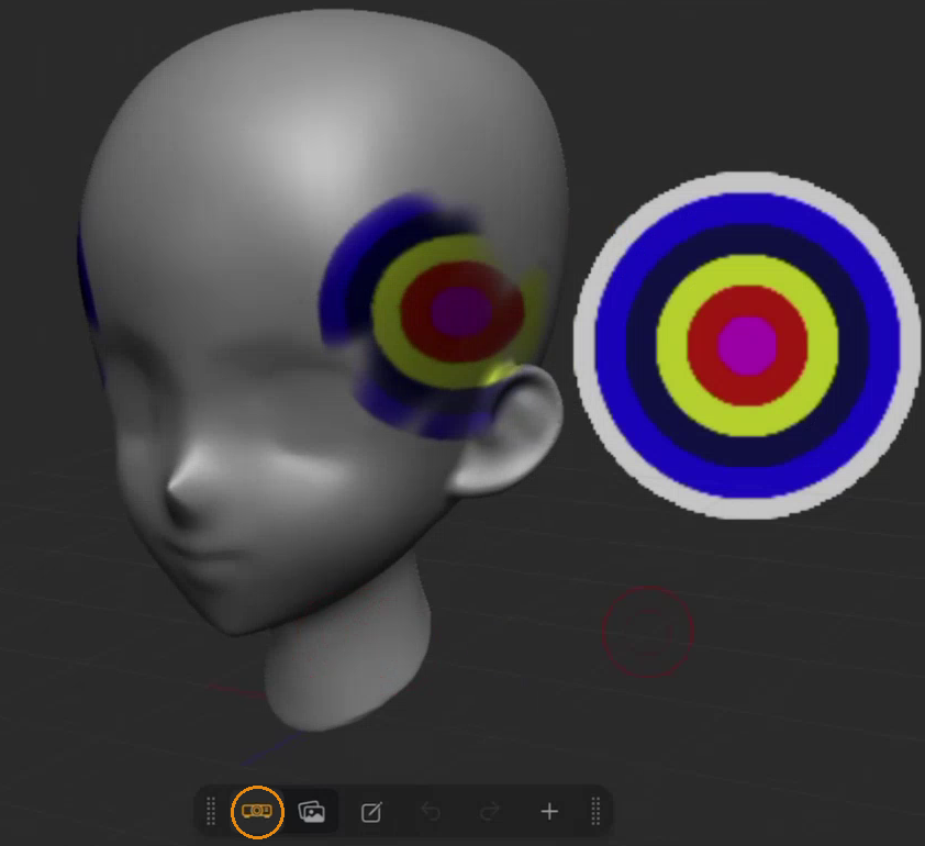 Painting through a Spotlight image in Projection mode