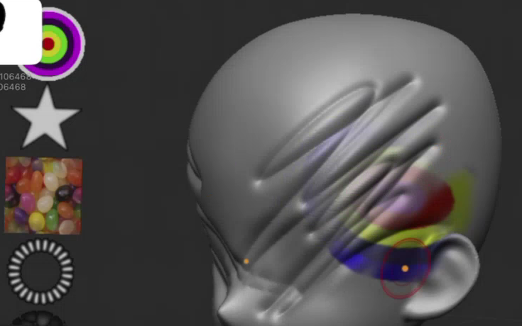 Reference images floating to the left of a model in Reference mode
