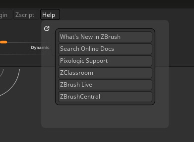 Help menu