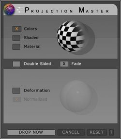 Projection Master dialogue