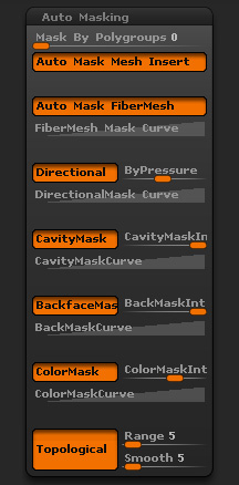 Brush Auto Masking sub-palette