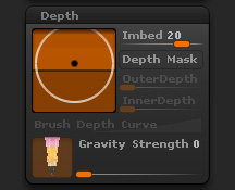 The Brush>Depth sub-palette
