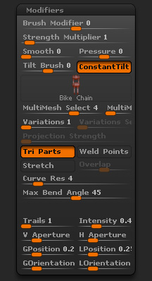 Brush Modifiers sub-palette