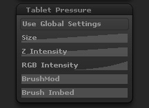 Brush Tablet Pressure sub-palette