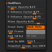 Modifiers sub-section expanded