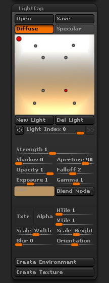 Light > LightCap sub-palette