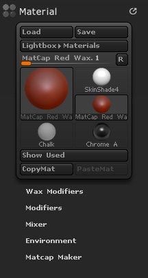 Material palette
