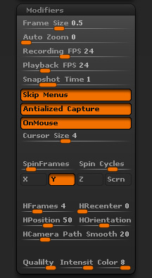Movie > Modifiers sub-palette