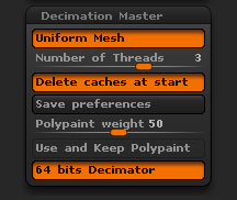 Preferences > Decimation Master sub-palette