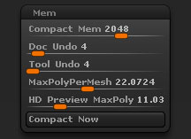 Preferences > Mem sub-palette