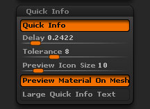 Preferences > Quick Info sub-palette