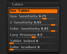 Preferences > Tablet sub-palette