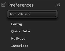 Preferences palette showing the top sub-palettes