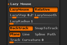 Stroke > Lazy Mouse sub-section