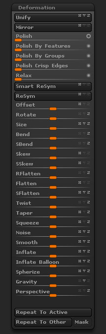 Tool > Deformation sub-palette