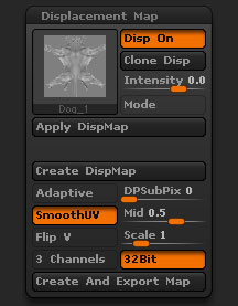 Tool > Displacement Map sub-palette