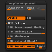 Tool > Display Properties sub-palette