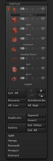 Tool > SubTool sub-palette with sections closed