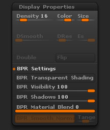 Tool > Display Properties sub-palette