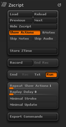 Zscript palette