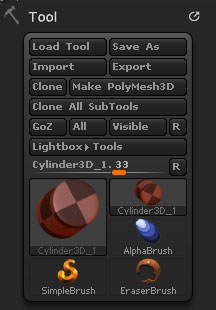 Tool palette with Primitive selected