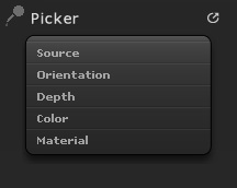 Picker palette with sections closed