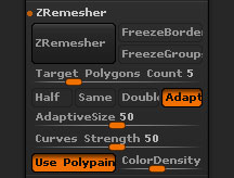 ZRemesher controls