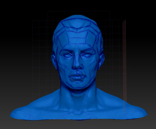 An image projected onto the mesh