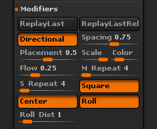Stroke>Modifiers sub-palette