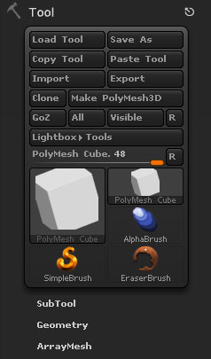 Tool palette with Polymesh selected