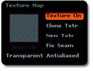 The checker map loaded in the Tool >> Texture menu.