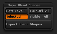 The Maya Blend Shapes sub-palette