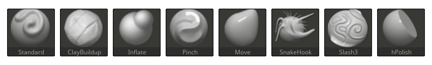 Sculpting brushes
